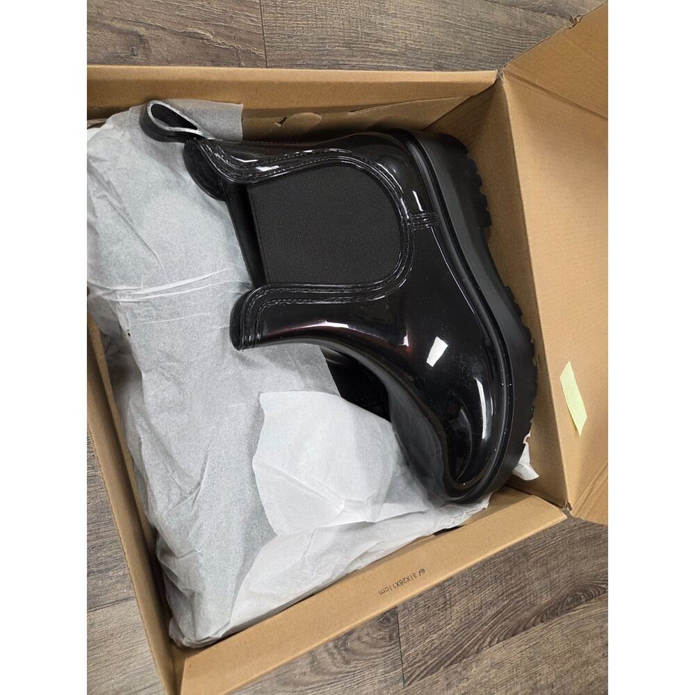 Matisse Beach Penny Bootie Size 9 Solid Black Rain Winter Boots Lug Pull On 10M - Picture 4 of 4